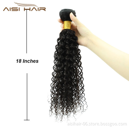 Aisi Hair Best Quality Popular Wholesale Cheap Vendor Natural Black Water Wave 100% Brazilian Human Hair Weave Bundles